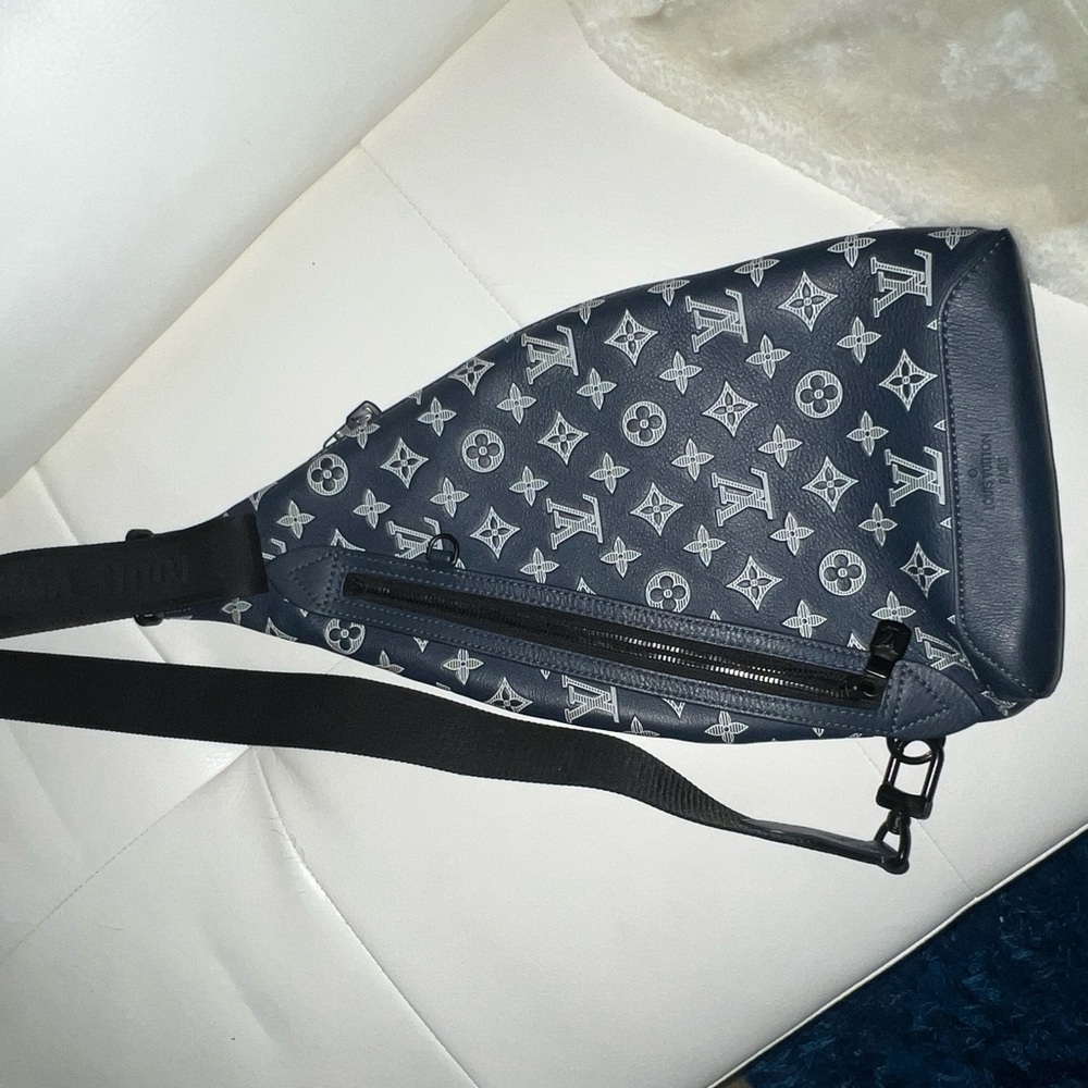 Louis Vuitton Slate Blue Monogram Sling Belt Bag with coin pouch - Picture 5 of 14